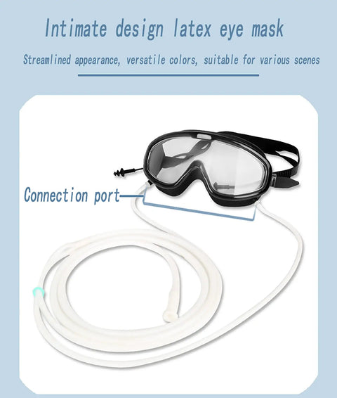 Inhalation Eye Mask Glasses For Fatigue Relief And Moisture Boost, latex mask with silicone tube and connection port.