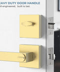 Keyed Entry Lever And Single Cylinder Deadbolt Door Handle Set In Satin Brass Finish For Exterior Door Keyed Alike Lockset Built To Last