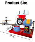 Top Shelf 550W Electric Circular Saw Blade Sharpener With Waterproof Switch And Bullseye Alignment Dial dimensions labeled, 72cm x 30cm x 43cm.