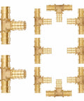 Half Inch Pex A Brass Tee Fitting Expansion Tee For Water Oil And Gas Systems 10 Pack Pro Grade Heavy Duty Tubing Connector
