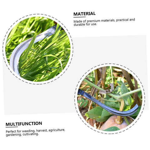 Portable Reaping Hook For Weeding And Harvesting Lightweight Durable Gardening Tool With Sharp Edge cutting through grass and vine