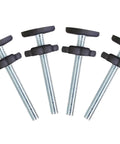 4 Pack Heavy Duty Threaded Spindle Rods Tension Bolts M8 Replacement Hardware Kit For Baby And Pet Safety Gates, black pads