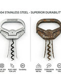 Comparison of 304 stainless steel wine opener vs rusted metal opener. Ah So Two Prong Wine Opener For Delicate Vintage Corks Sommelier Style Cork Extractor With Protective Cover And Gift Box Smooth Lift For Fragile Old Corks No Crumble.