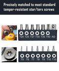Rotation 14-piece tamper-resistant Torx bit set with 1/4-inch hex shank, chrome vanadium steel, T5–T40, Amazon