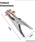 Heavy Duty Welding Ground Clamp With 500A A Shape Copper Jaw for Rock Solid Stable Connections And Easy Setup On Any Machine, dimensions 8.35in x 3.46in.