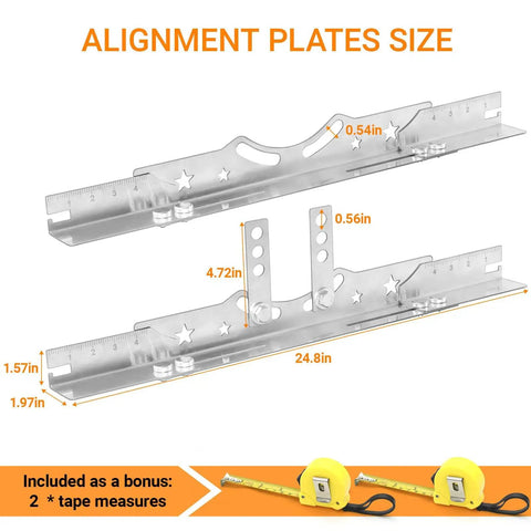 Straight Up Heavy Duty Wheel Alignment Tool Kit With Adjustable Extension Rod And Precision Stainless Steel Toe Plates For Street Vehicle Tuner Garage Setup