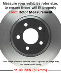 Front Brake Kit With Ceramic Rotors And Pads For Chrysler Town And Country Dodge Journey Grand Caravan Ram C V Routan 11.89 Inch Rotors