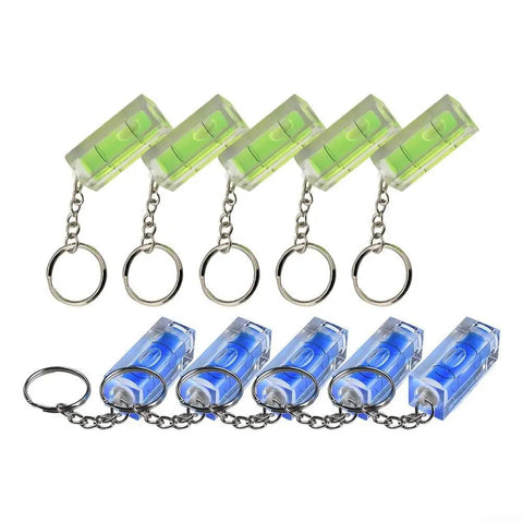Green and Blue for acrylic Square for spirit Level Bubble Inclinometer set of 5 with keychains, 40mm sizes for precision work.