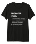 Engineer Definition Funny Sarcastic Precision Guesswork Tee With Dictionary Aesthetic Design For Mechanical Civil Electrical And STEM Nerds