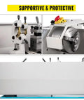 Mini metal lathe, 8.7 × 23.6 in (220 × 600 mm), white body, 1100W with LED display for turning and drilling
