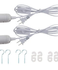 2 Pack E26 E27 LED Light Socket With 5.9 Foot Extension Cord On Off Switch US Plug Pendant Lighting Socket with hooks
