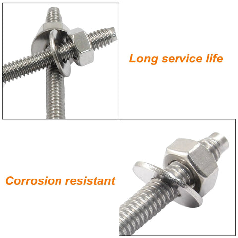 Stainless Steel Wedge Anchors For Concrete 1/4 Inch By 3-1/4 Inch 10 Pcs Rust Resistant Corrosion Resistant Clear Threads Burr Free Finish