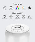Smart Table Lamp For Bedroom With Alexa And Google Home Compatibility showing control panel and app features