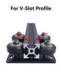 Black V Slot Aluminum Profile Extrusion Kit With Linear Rail System And Gantry Plate Set Includes Pulley 550mm close-up view