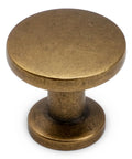 Single knob from set of 10 antique brass cabinet knobs and zinc alloy drawer pulls for kitchen cabinets and furniture, durable solid hardware.