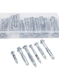 Beefy Heavy Duty Drywall Toggle Bolts Kit 42Pcs M4 To M6 Iron Zinc Toggle Anchors with Screws in plastic organizer box