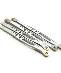 Eight Piece Lower And Upper Suspension Link Rod Linkage Set For 1 To 10 Scale RC Wraith 90018 Made From Aluminum Alloy For Durable Off Road Performance With Smooth Suspension And Reduced Friction On Rough Terrain aluminum link rods with brass bushings