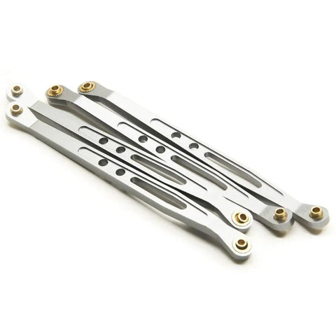 Eight Piece Lower And Upper Suspension Link Rod Linkage Set For 1 To 10 Scale RC Wraith 90018 Made From Aluminum Alloy For Durable Off Road Performance With Smooth Suspension And Reduced Friction On Rough Terrain aluminum link rods with brass bushings