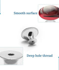 Sport Baseball Cabinet Knobs 2 Pack Stainless Steel Drawer Pulls 1.1 Inch Length 0.8 Inch Height showcasing smooth surface and deep hole thread