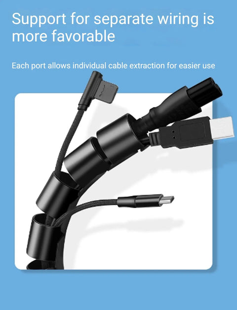 Black 16.4 Feet Spiral Cable Wrap That Makes Winding A Breeze Coiled Cord Sleeve Tube Cover for Electrical Wires, shown in use