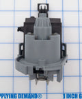 Dishwasher Drain Pump Replacement For W11497943 W11412663 Model Specific Fit, 120V 60Hz 0.65A 45W, front view on grid background