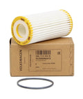 Volkswagen Oil Filter 06L-115-562-B For VW And Audi High-Performance Replacement Part on box with sealing ring