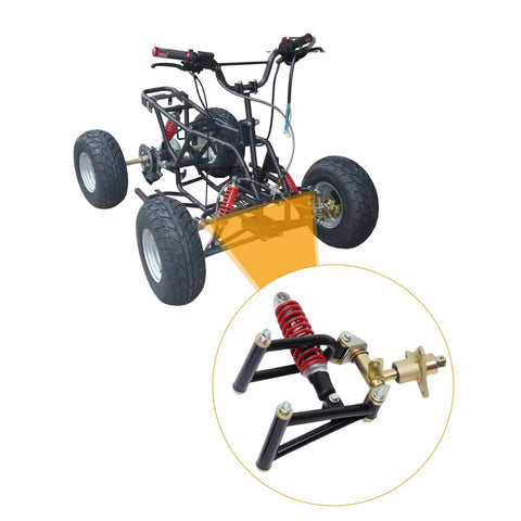 Beefed Up Front Suspension Swingarm Kit With Upper And Lower Arms And 220mm Shock For DIY ATV Quad Go Kart Buggy Bolt On Upgrade