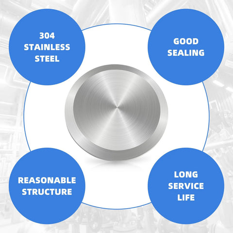 Top view of a 2-inch tri-clamp end cap in 304 stainless steel.