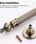 Heavy Duty Antique Barn Door Handle Kit With Red Copper Finish, Stainless Steel Sliding Door Pulls For Vintage Retro Style, close-up view