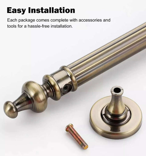 Heavy Duty Antique Barn Door Handle Kit With Red Copper Finish, Stainless Steel Sliding Door Pulls For Vintage Retro Style, close-up view