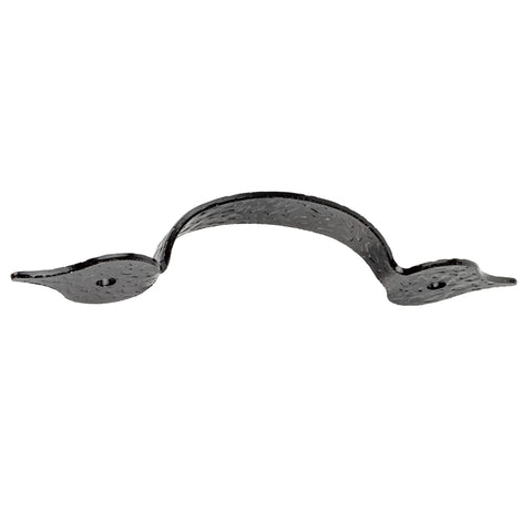 Hammered Black Drawer Pull With Three And One Quarter Inch Centers For Antique Cabinets Dresser Drawers And Desks Made Of Steel With Gloss Black Finish Reproduction Furniture Hardware Easy To Install Includes Mounting Screws Vintage Arrow End Handle