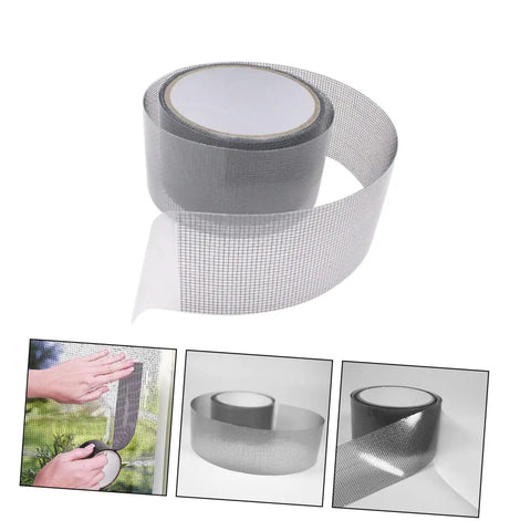 Two Roll Pack Window Screen Repair Tape With Strong Adhesive Self Adhering Patch Kit Breathable Mesh For Quick Fixes On Screen Doors Tents And RVs Easy To Cut Durable Patch