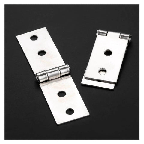 Heavy Duty Sealed Bearing Gate Hinges 2 Pack With 8 Screws, Silver 74mm By 20mm Right Angle Vertical Hinges, iron alloy