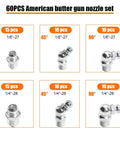 Beefed Up Car Grease Fittings Kit With One Quarter And One Eighth Inch Universal Set For Straight 45 Degree And 90 Degree Angles