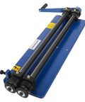 18 Inch Sheet Metal Bead Roller With Six Die Sets For Strengthening Ribs Heavy Duty Steel Build In Navy Finish machine side view