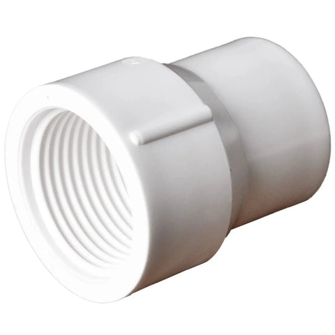 Ten Pack PVC Reducing Female To Female Threaded Couplings Three Quarter Inch To One Inch White For Pipe Pressure Fittings