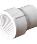 Ten Pack PVC Reducing Female To Female Threaded Couplings One Half Inch To Three Quarter Inch For Pipe Pressure Fittings White Reducer