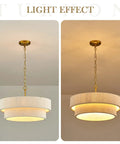 Hand Woven Rattan Chandelier Serving Real Boho Vibes And Adjustable Coastal Design. Light effect shown above the fixture.