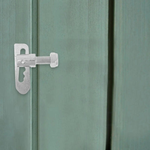 Spring Loaded Trailer Pin Latch M12x25mm Galvanized Steel Rugged Beefy Heavy Duty Gate Lock Ramp Gate Hardware For Secure Hauling And Quick No Nonsense Trailer Access on green gate