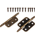 Two Pack Antique Crown Head Door Cabinet Hinges 6 Holes Jewelry Box Drawer Cupboard Decorative Furniture Hardware 70x35mm