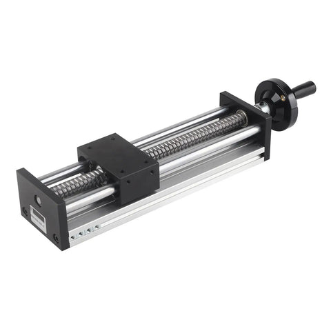 Beefy 200mm Linear Guide Rails for 2 Axis Manual Sliding Table for 3D Printers and CNC Machines with Ball Bearing Linear Motion System and Hand Crank Locking, aluminum alloy