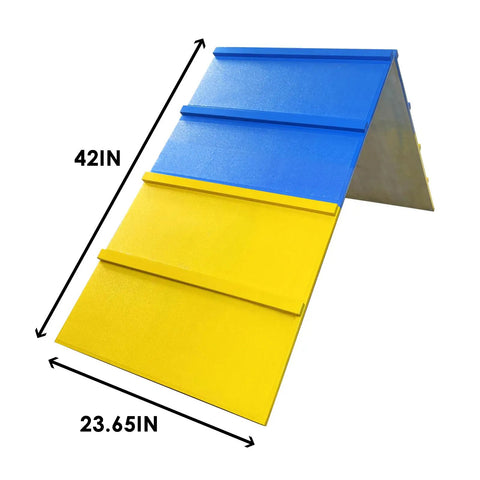 Dog Agility A Frame Training Equipment for Backyard Park and Home Yard Practice Non Slip Durable Obstacle blue yellow view