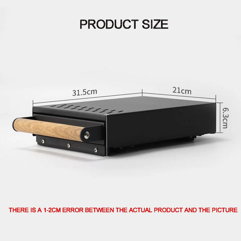 Sturdy Espresso Knocker Drawer And Coffee Knock Box With Shock Absorbing Removable Knock Bar Made From Durable Rubber And Steel dimension details.