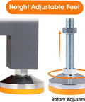 Close-up of adjustable feet on 6 Inch Elevated Heavy Duty Work Platform With Adjustable Feet For Industrial CNC Workshop Use