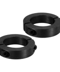 Heavy Duty Double Split Shaft Collar 50mm Bore 78mm Outer Diameter 19mm Thick 2 Pack 45 Carbon Steel Locking Collar With Set Screws For Machine Tools Black, two black collars