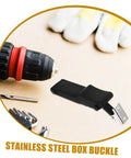 Flexible Spring Latch Car Hood Catch Heavy Duty Elastic Draw Latch for Toolbox with drill and gloves nearby
