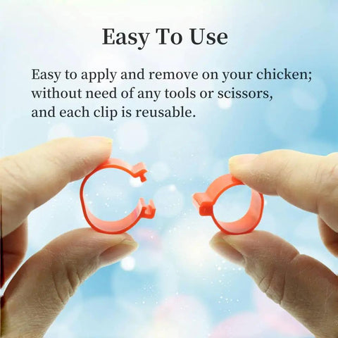 Hands holding red 8mm pigeon leg bands, text 'Easy to use' overlaid. Durable 8mm Pigeon Leg Bands Set of 120, Numbered Clip On Bird Leg Bands.