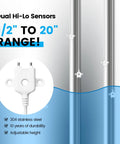 WiFi Sump Pump Controller With Alarm And Real Time Water Level Monitoring For Sump Submersible And Utility Pumps Smart App Remote Control Real Time Alerts For Failures And Overloads Keep Basement Dry And Prevent Floods 304 stainless steel dual hi-lo sensor