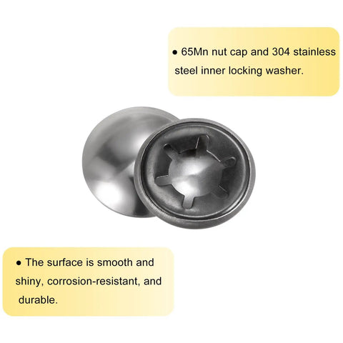 Built Tough 20 Pack Axle Push Nut Caps With M12 Inner Retainer Washers For Hand Trucks And Lawn Wagons Heavy Duty 65Mn Steel Wheel Hub Fasteners With No Sweat Installation