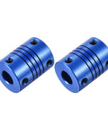 Two Pack 8 To 10 mm Aluminum Alloy Shaft Couplings Flexible With Screws Blue For 3D Printers CNC Machines DIY Projects Encoders And Motors